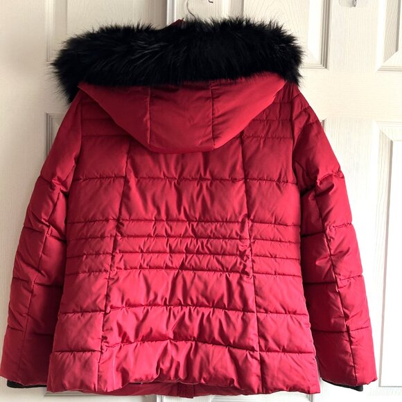 DKNY Quilted Puffer Jacket, Women's Size Medium in Wine Red - Picture 2 of 12